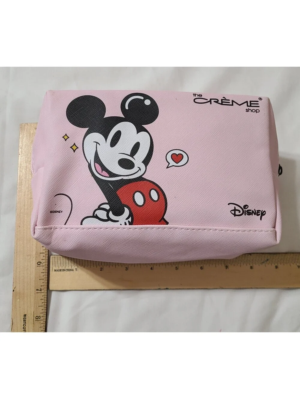 Disney Minnie Mickey Mouse The Creme Shop Makeup Cosmetic Bag Pink Travel Pouch